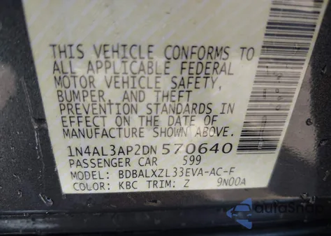 2013 Nissan Altima 2.5 Sl z USA, uszkodzony, nr VIN 1N4AL3AP2DN570640